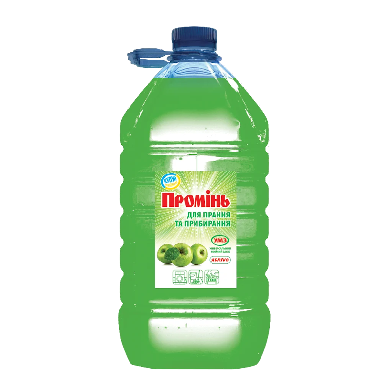 Засіб для миття підлоги ПРОМІНЬ Яблуко, універсальний, 5 л